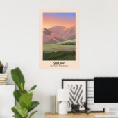 Affiche de voyage du lac Skiddaw District (Bureau à domicile)