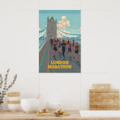 Affiche de voyage du Marathon de Londres (Cuisine)