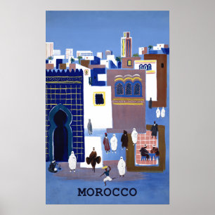 Affiche de voyage du Maroc. 15x25
