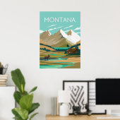 Affiche de voyage du Montana (Bureau à domicile)