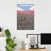 Affiche de voyage du Pacific Crest Trail (Bureau à domicile)