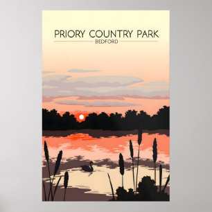Affiche de voyage du parc de campagne de Priory Be