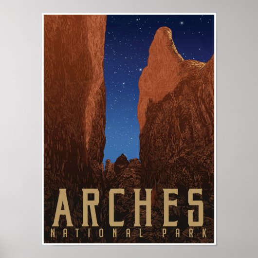 Affiche de voyage du parc national Arches; Starsca (Devant)