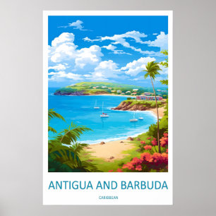 Affiche de voyage du parc national d'Antigua-et-Ba