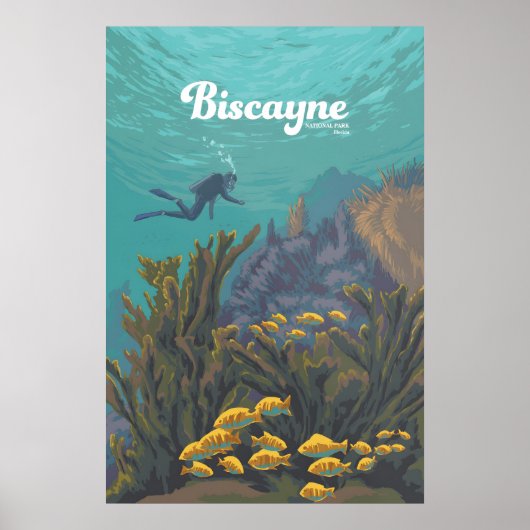 Affiche de voyage du parc national de Biscayne (Devant)