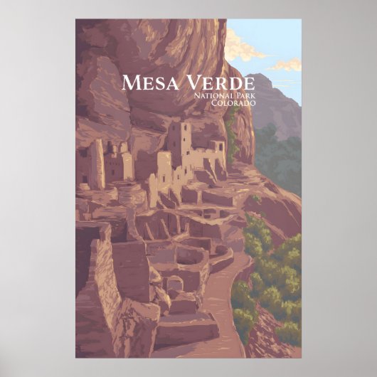 Affiche de voyage du Parc national de Mesa Verde (Devant)