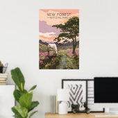 Affiche de voyage du parc national de New Forest (Bureau à domicile)