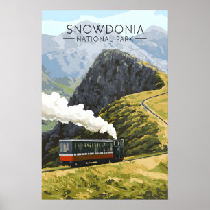 Affiche de voyage du parc national de Snowdonia