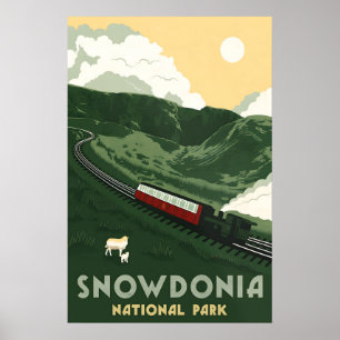 Affiche de voyage du parc national de Snowdonia Ve