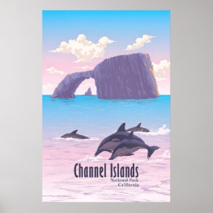 Affiche de voyage du parc national des Channel Isl