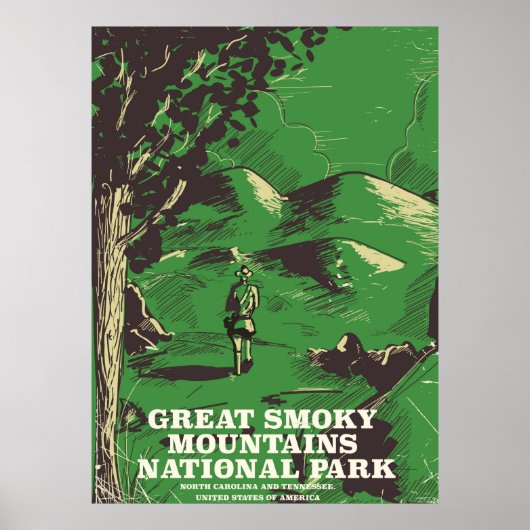 affiche de voyage du parc national des Great Smoky (Devant)