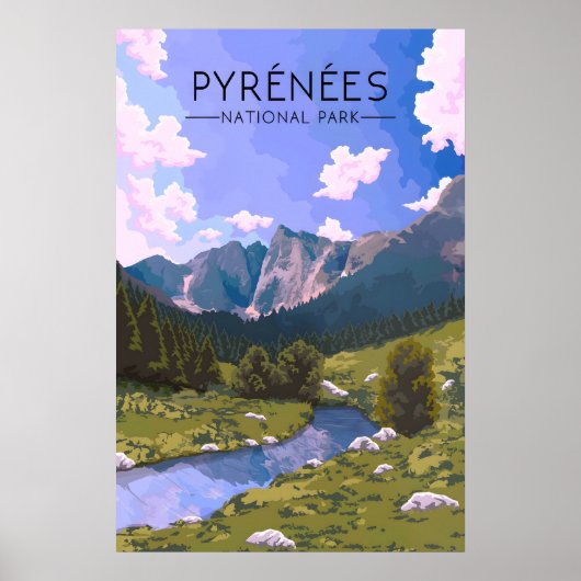Affiche de voyage du Parc national des Pyrénées (Devant)