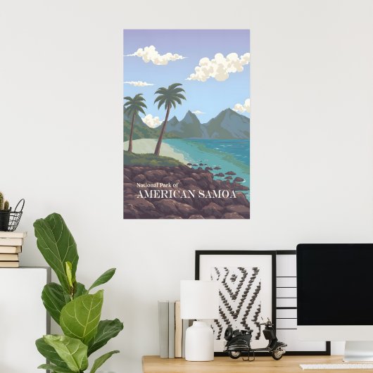 Affiche de voyage du Parc national des Samoa améri (Bureau à domicile)