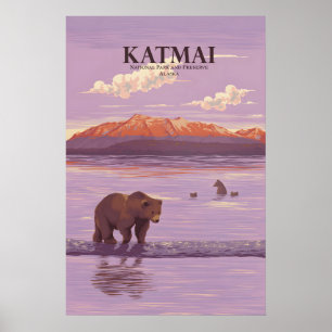 Affiche de voyage du parc national et de la réserv