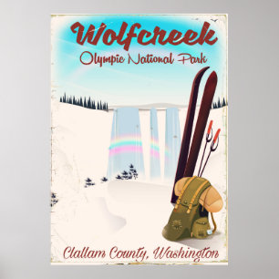 Affiche de voyage du parc national olympique de Wo