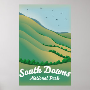 affiche de voyage du parc national South Downs