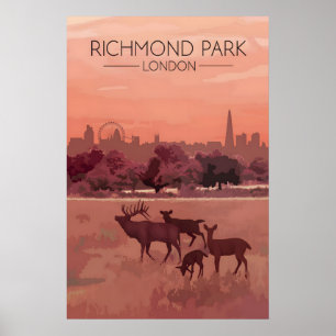 Affiche de voyage du parc Richmond Londres