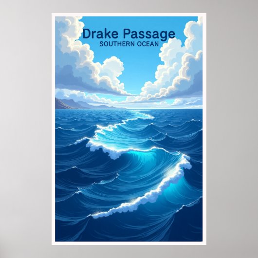 Affiche de voyage du passage de Drake et de l'océa (Devant)