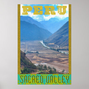Affiche de voyage du Pérou - vallée sacrée inca