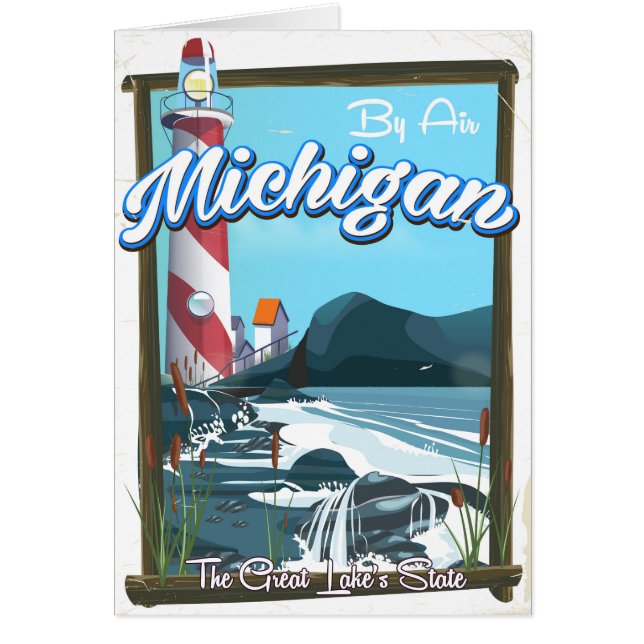 Affiche de voyage du phare du Michigan ! (Devant)