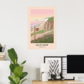 Affiche de voyage du sentier côtier de l'île de Wi (Bureau à domicile)