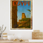Affiche de voyage du Temple égyptien vintage (Cuisine)