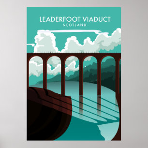 Affiche de voyage du Viaduc de Leaderfoot en Écoss