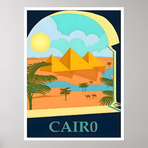 Affiche de voyage Egypte-Caire