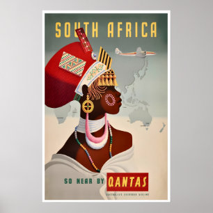 Affiche de voyage en Afrique du Sud Art mural afri