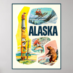 Affiche de voyage en Alaska