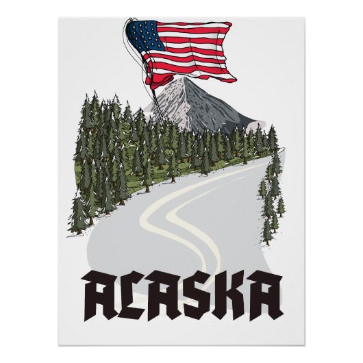 Affiche de voyage en Alaska (Devant)
