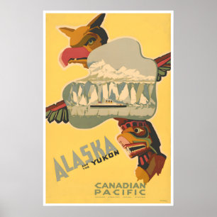 Affiche de voyage en Alaska Canadian Pacific Railr