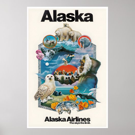 Affiche de voyage en Alaska Impression d'art alask (Devant)