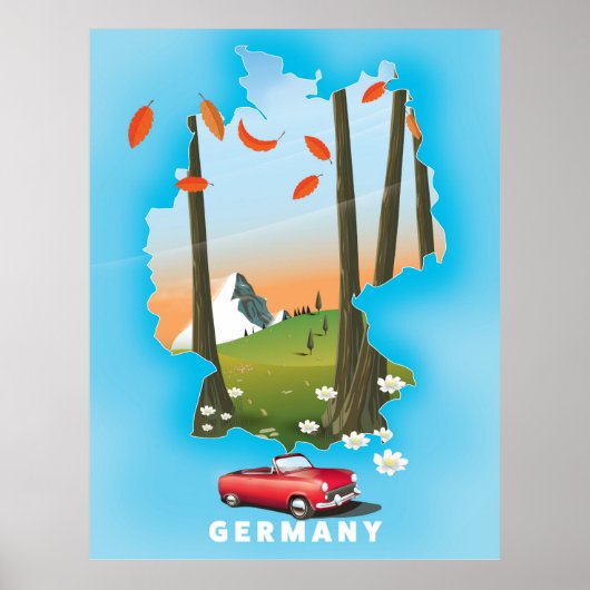 Affiche de voyage en Allemagne. (Devant)