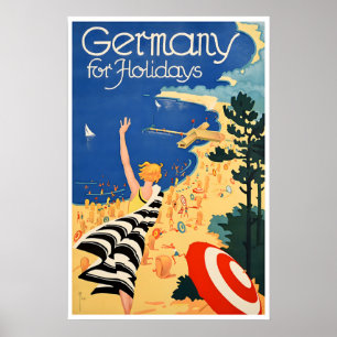 Affiche de voyage en Allemagne Plages allemandes A