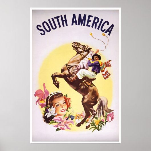 Affiche de voyage en Amérique du Sud Impression d' (Devant)
