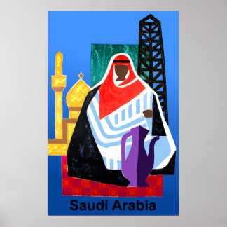 Affiche de voyage en Arabie Saoudite
