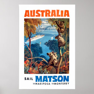 Affiche de voyage en Australie Art australien Mats