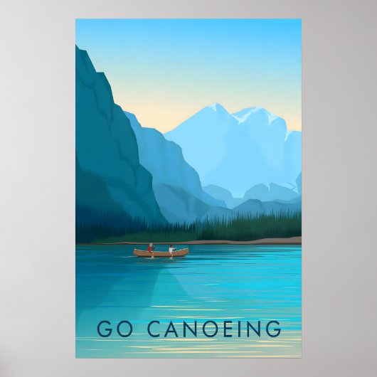 Affiche de voyage en canoë (Devant)
