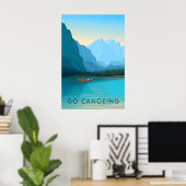 Affiche de voyage en canoë (Bureau à domicile)