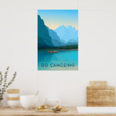 Affiche de voyage en canoë (Cuisine)