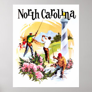Affiche de voyage en Caroline du Nord