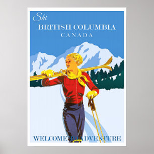 Affiche de voyage en Colombie-Britannique