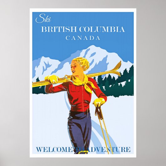 Affiche de voyage en Colombie-Britannique (Devant)