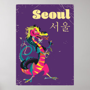 Affiche de voyage en Corée du Sud à Séoul