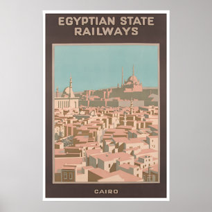Affiche de voyage en Égypte Art du Caire Impressio