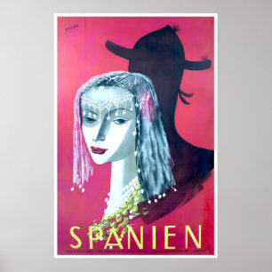 Affiche de voyage en Espagne Henri Jacques