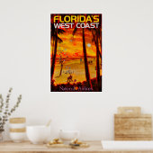Affiche de voyage en Floride Côte ouest de la Flor (Cuisine)