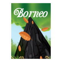 Affiche de voyage en forêt tropicale de Bornéo