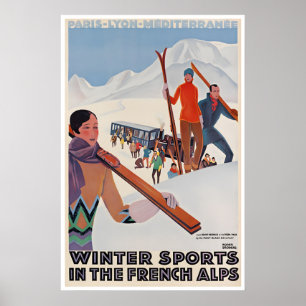 Affiche de voyage en France Roger Broders Alpes fr
